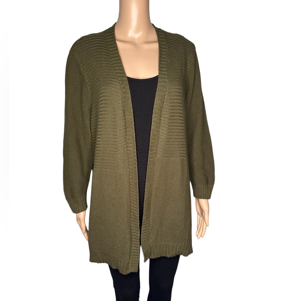 Marled  reunited clothing women long sleeve green sweater cardigan size 1X